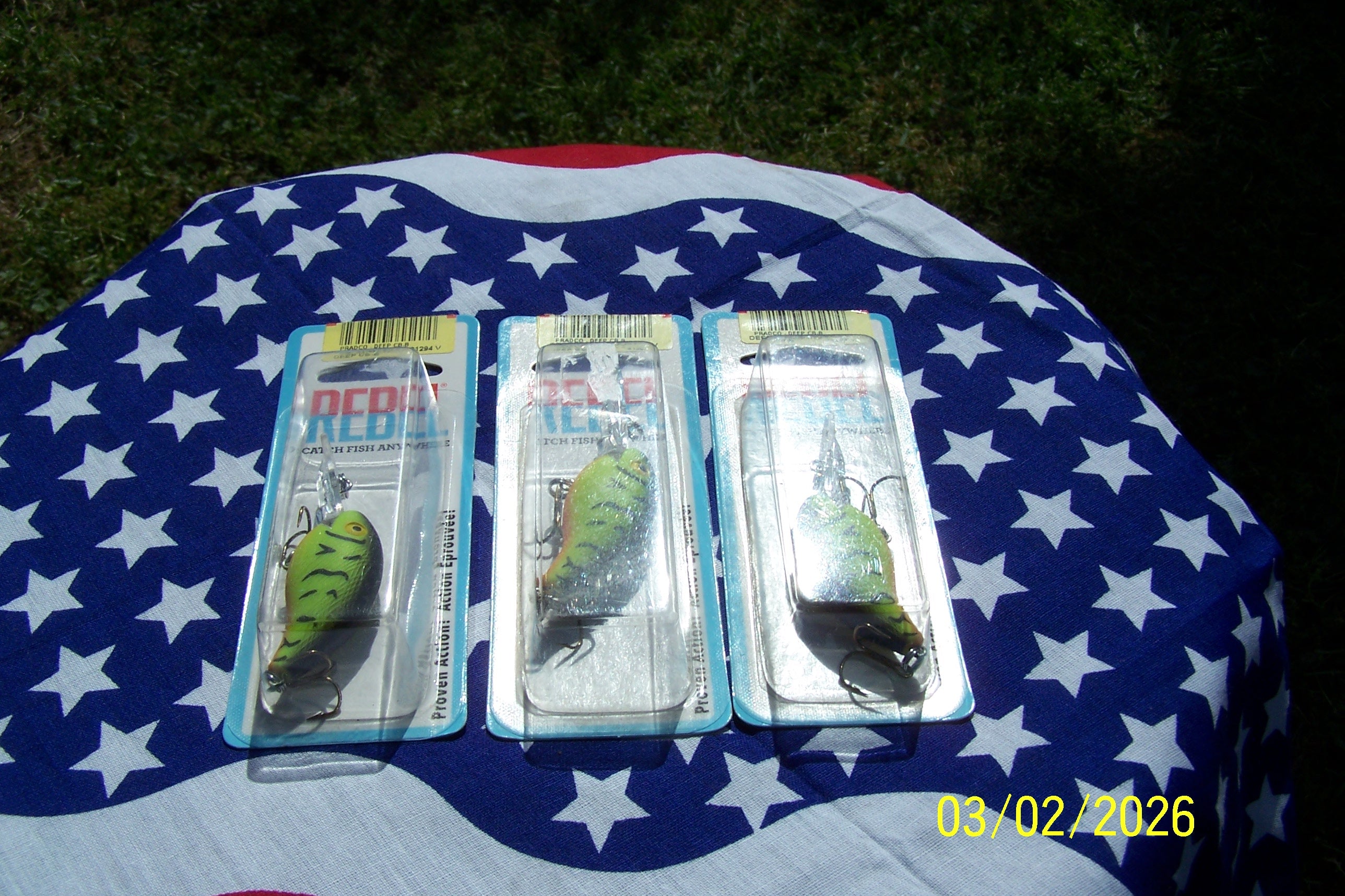 Rebel 1.5" Deep Diving CB-B Fishing Lure Bait Fire Tiger Vintage