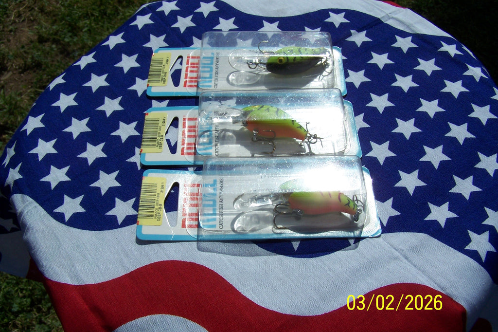 Rebel 1.5" Deep Diving CB-B Fishing Lure Bait Fire Tiger Vintage