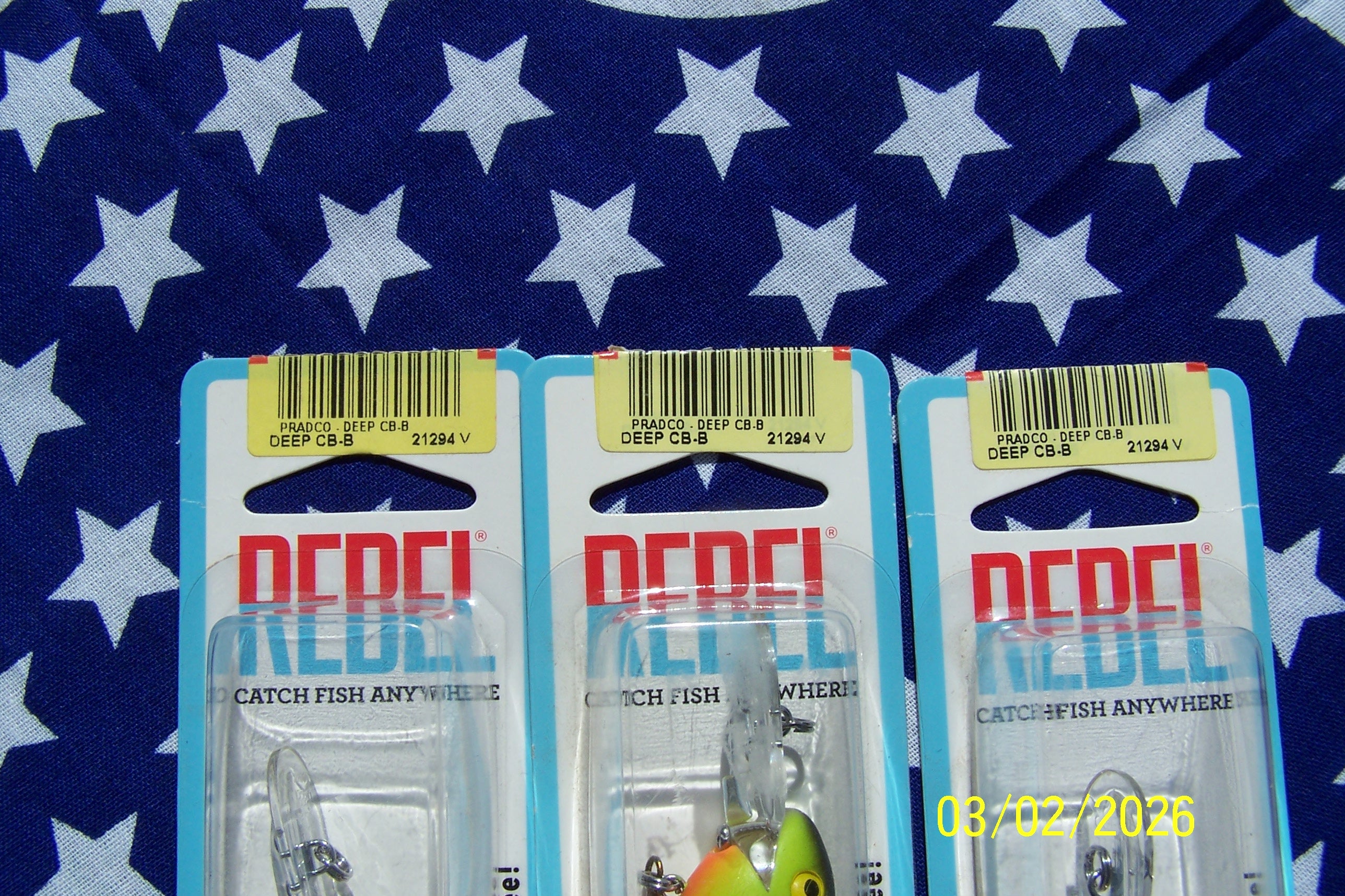 Rebel 1.5" Deep Diving CB-B Fishing Lure Bait Fire Tiger Vintage